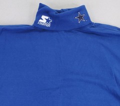 Starter Dallas Cowboys Turtleneck Shirt Mens L Blue Long Sleeve Cotton NFL