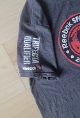 Reebok Spartan Race T Shirt Mens L LArge 2015 Finisher Gray short sleeve