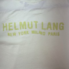 Helmut Lang Mint Green Logo T Shirt Mens L Drawstring Hem Made in Portugal