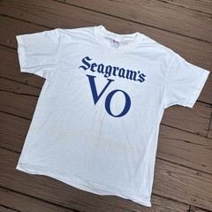 NOS Vintage Seagrams VO T-Shirt Men’s Large White Large Spellout Logo