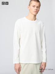 New Uniqlo U Women MenWashed Cotton T-Shirt | Long Sleeve White S M 100% Cotton