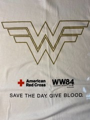American Red Cross Wonder Woman WW84 Save the Day Give Blood XL T-Shirt