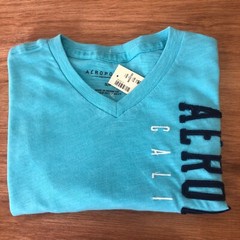 NEW Aeropostale California T-Shirt Sz S NWT V-Neck Turquoise Applique Embr.