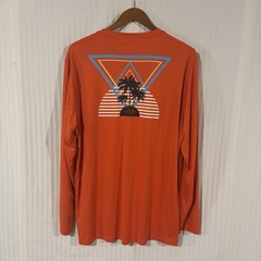 Reel Life Shirt Mens XL Orange Fish Ocean Outdoor Tee Surf Pullover Top JJ-5