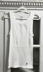 polo ralph lauren wifebeater ribbed tank top a-shirt size medium white