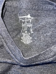 GUY HARVEY AFTCO Shirt Classic Fit Medium Dark Grey Blue Marlin Graphic Fishing