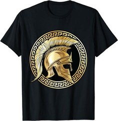 NEW LIMITED Spartan Helmet Gold Gladiator Sparta Greek Gym Workout T-Shirt