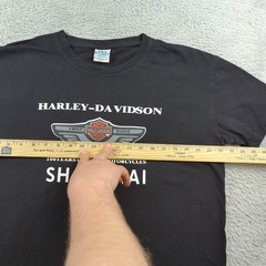 Vintage Harley Davidson T Shirt Men 3XL Asia US XL Black Shanghai 100 Years