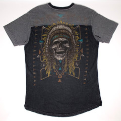 Affliction Native American Customs Skull Arrows T-Shirt USA Made Men Size L (B4)