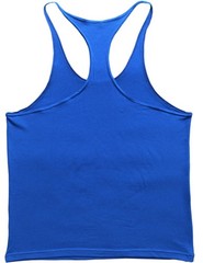 Men’s Stringer Bodybuilding Workout Gym Tank Tops Y Back Cotton Blue M