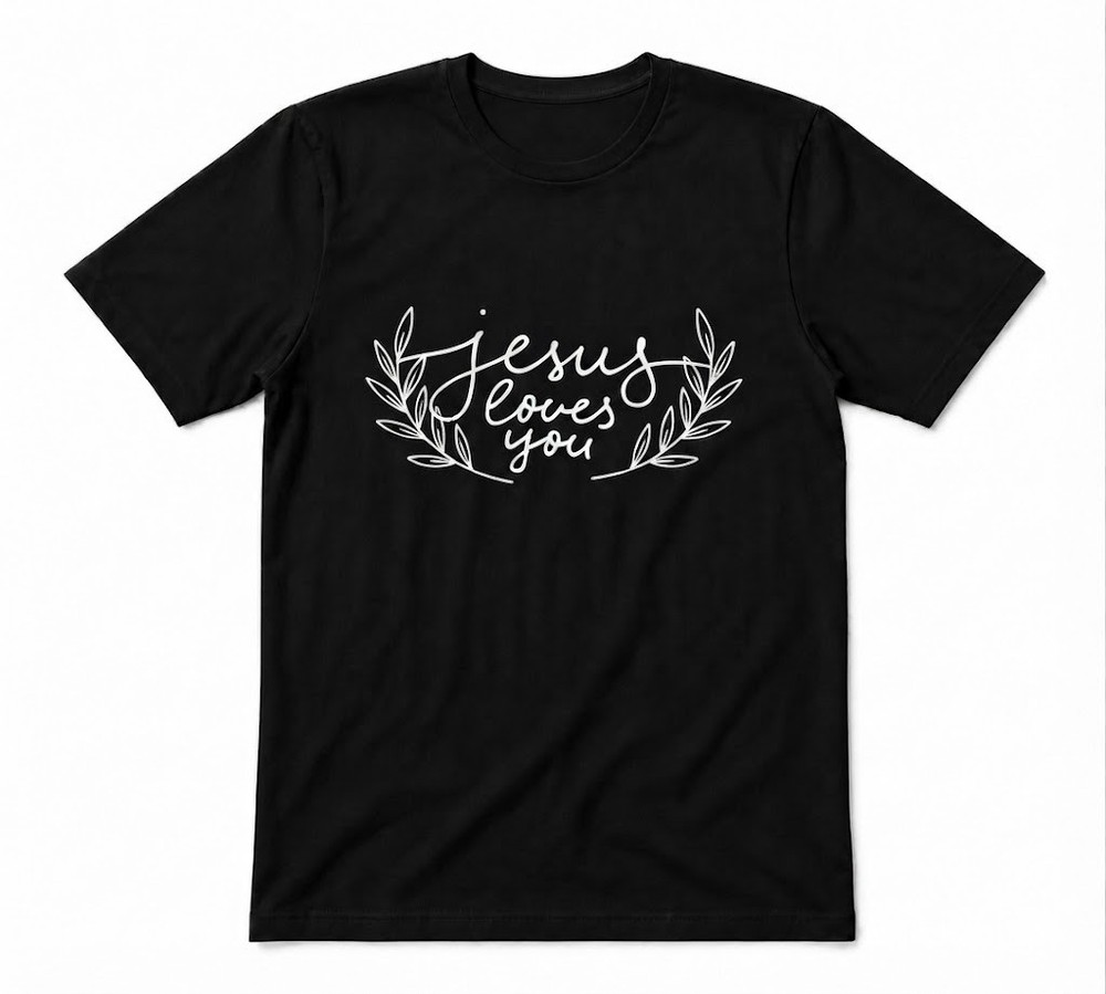Jesus Loves You Christian Religious Christian Unisex Tee Black T-shirt
