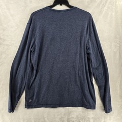 Public Rec Go To Long Sleeve Crewneck Shirt Heather Navy Pima Cotton Size 2XL