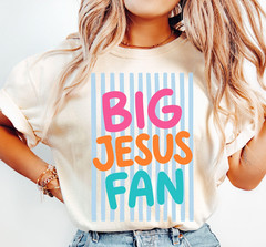 Big Jesus Fan Christian Religious T-Shirt for Women