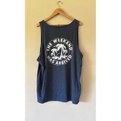 Chubbies The Relaxer Tank Top Mens XXL Navy Blue Graphic The Weekend Has Arrived