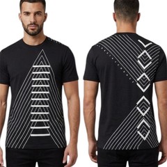 ARMANI EXCHANGE Black White INVERTED Short Sleeve Slim Fit Designer T-shirt NWT