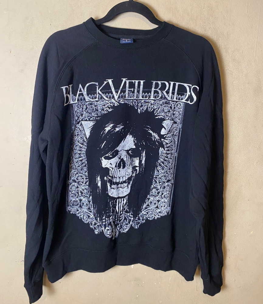 Black Veil Brides “Skeleton” Black Crew Neck Lightweight Sweater SZ S- NWOT