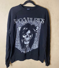 Black Veil Brides “Skeleton” Black Crew Neck Lightweight Sweater SZ S- NWOT