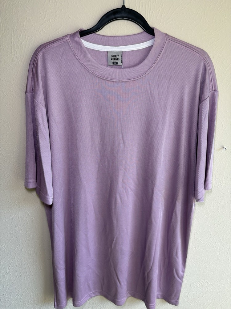 Stacy Adams Lilac Short Sleeve Crewneck Shirt Men’s XL – New with Tags #T0013