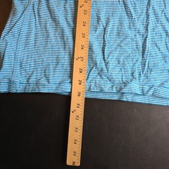 Vtg Smoke Rise T-Shirt Vintage Look Turquoise Striped Pocket Epaulettes XL NEW