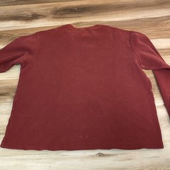 Eddie Bauer Mens Waffle Knit Thermal Shirt Long Sleeve Brick Red Cotton Large