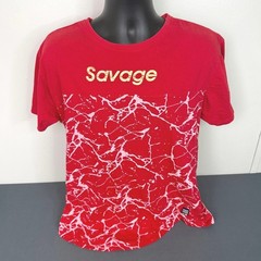 Phat Farm T-Shirt Mens XL Savage Red Marble Print Gold Foil Graphic Streetwear