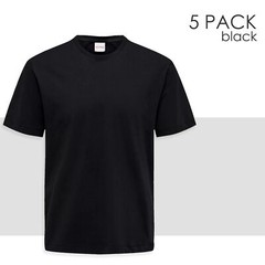 Mens 5 Pack Black T-shirt Short Sleeved Tee 100% Cotton Top Bundle S M L XL XXL