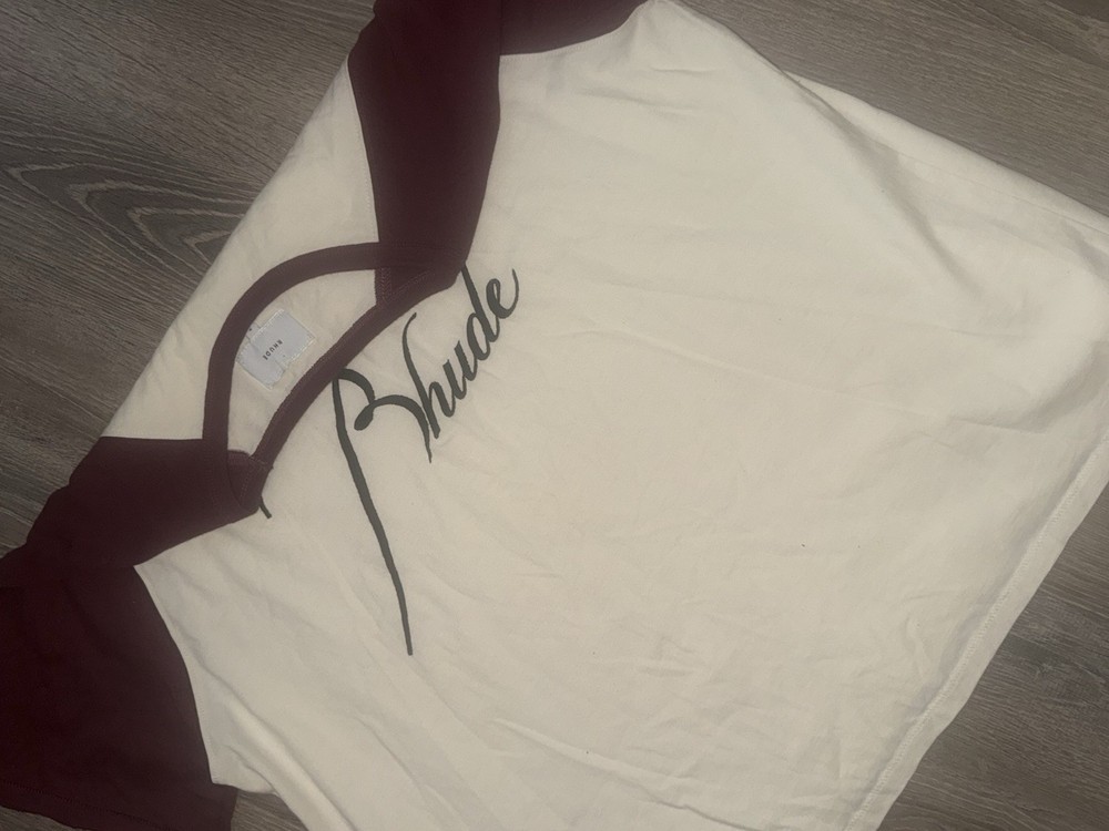 RHUDE Cream Maroon Color MENS T-Shirt Size Large