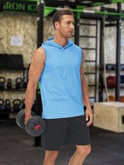 Men’s Muscle Hoodies Sleeveless Tank Tops Gym Fitness Running Sport Vest T-Shirt