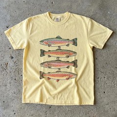 Rainbow Trout Heavy Cotton Tee Fishing Outdoorsy Tees