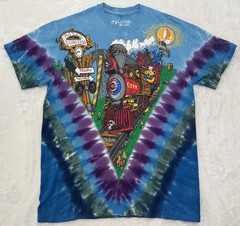 Grateful Dead Casey Jones Tie Dye Liquid Blue T-Shirt Size Medium