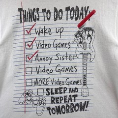 Hybrid Tees Mens White Graphic T Shirt Things To Do Today Video Games Guitar M