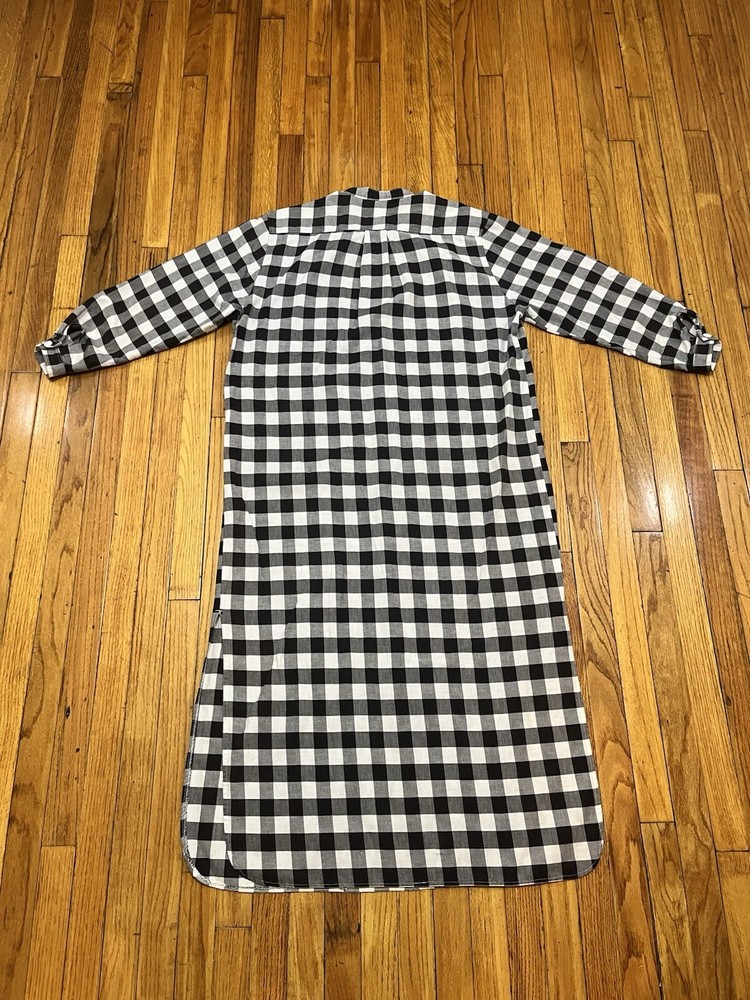 Vintage Fritzkittel Black/White Checkered Shirt Dress Maxi Women’s XL