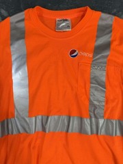 CornerStone Pepsi Mens Hi-Vis Orange Reflective Long Sleeve Shirt L