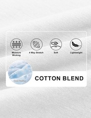 Mens T-Shirts Cotton Short Sleeve White T Shirts Summer Beach UPF 50+ Crew Ne…