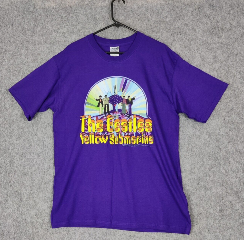 Vintage The Beatles Shirt Mens Size Large Purple 1999 Yellow Submarine Official