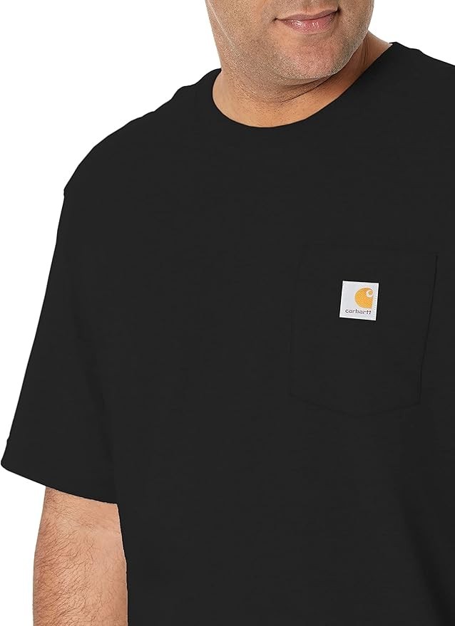 Men’s Heavyweight Pocket T-Shirt Loose Fit Workwear Cotton Short Sleeve Tee