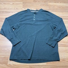 The Normal Brand Shirt Mens 2XL Gray Long Sleeve Henley Stretch Casual Tee