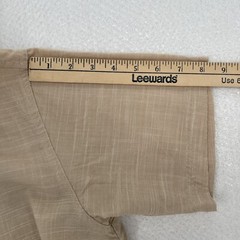 Publish Brand Shirt Mens M Woven Scoop Neck Beige Tan Short Sleeve Snaps Solid