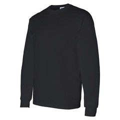 Gildan – Long Sleeve T-Shirt 6 Pack 100% Heavy cotton Crew Neck Black Color Tee