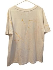 Hand Painted Sunflower Art Single Stitch T Shirt OOAK PUFF PAINT SPLATTER XL NOS