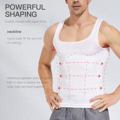 Men’s Body Shaper Toning T-Shirt Ultra Durable Tank Compression Underwear Tops