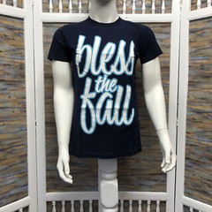 Bless The Fall Spell Out T Shirt Metal Core Band Blue Men’s Size S