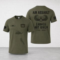 Custom name US Army Air Assault Wings Graduate Military Veteran 3D T-Shirt