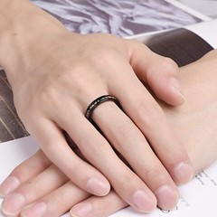 Created Opal Rings for Women 4mm Black Tungsten Wedding Engagement Bands Size…