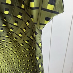 Sa-Shine Graphic T Shirt L Optical Illusion Neon Geometric Black Green