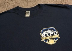 NYPD Football Short Sleeve Blue T-Shirt Men’s Large