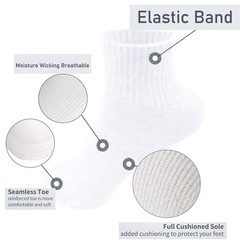 6 Pack-Men’s Lightweight Athletic Compression Quarter Ankle Low Cut Cotton So…