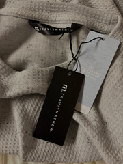 Travis Mathew NEW Cloud Waffle Crew Size Small Heather Light Grey
