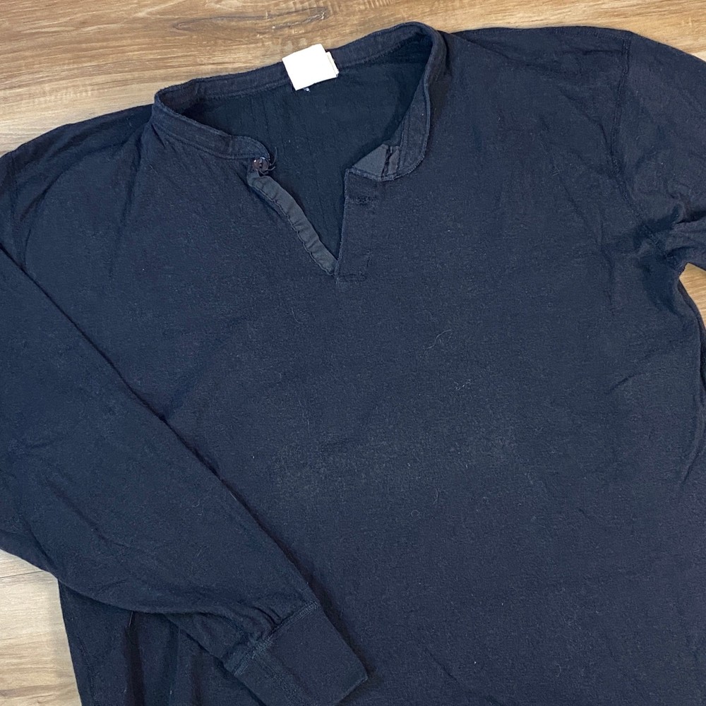 Vintage L.L. Bean Henley Shirt Base layer Mens XL Wool Blend USA River Driver
