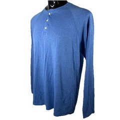 Faherty Henley Shirt Men’s XL Blue Long Sleeve Soft Cloud Pima Cotton Modal